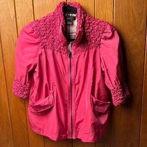 ANTHRO LUII 3/4 Sleeve pink ruched Jacket Size large